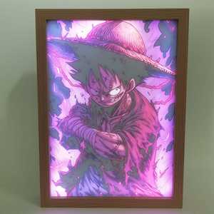 Figura de Anime Demon Slayer, marco de fotos de madera Led, luces de pintura para dormitorio, luz de <span class=keywords><strong>noche</strong></span> Led 3D, lámpara de decoración de regalo de cumpleaños - Product Image 5