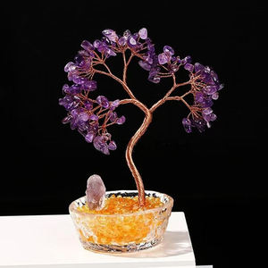 Vente en gros 13-14cm pierres de guérison naturelles <span class=keywords><strong>cristal</strong></span> arbre d'argent Feng Shui porte-bol en verre arbre de vie de pierres précieuses mixtes arbre de <span class=keywords><strong>cristal</strong></span> - Product Image 6