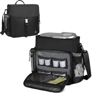 Timoxi coffee machine travel bag compatible with Keurig K-Mini or K-Mini Plus, single cup coffee maker portable bag with multipl