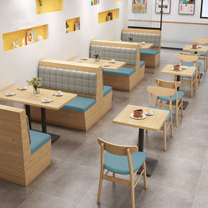 התאמה אישית של מסעדה מסחרי סיטוני ישיבה מודרני עץ אוכל בית קפה ספה ערכת ריהוט מסעדה - Product Image 5