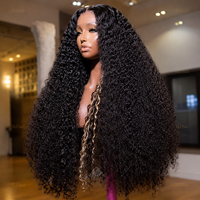 Perruque de luxe en cheveux humains bouclés crépus, perruque frontale en dentelle HD 13x6 pré-épilée, densité élevée 210%, cheveux vierges brésiliens