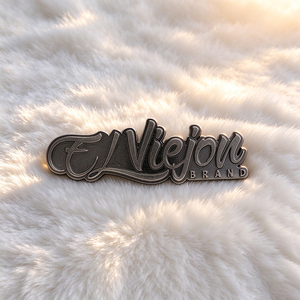 Double Sewing Holes Gold Metal Label <b>Tag</b>, Custom Engraved Letter Metal Logo Plate for Sweater Swimwear Garment - Product Image 1