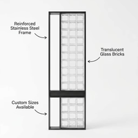 Cloison en verre renforcé de type divisé en acier inoxydable, bloc de verre translucide creux, séparateur de pièce, décoration d'entrée pour la maison