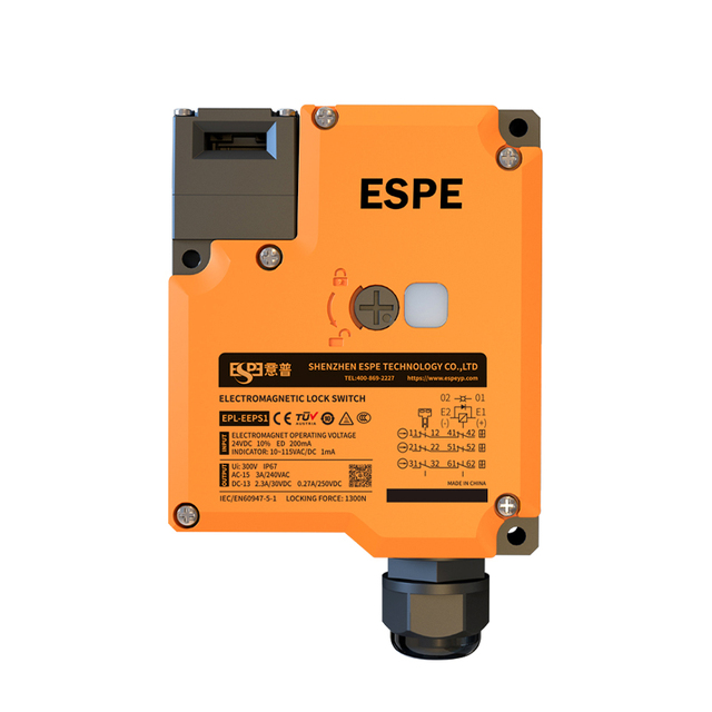 Industrial Safety Interlock Switch with Electromagnetic Locking Safety Door Switch IP67 Rated 300V PP Material