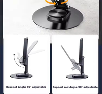 Support pliable en alliage pour tablette et téléphone, base rotative à 360° et angle réglable, noir, pour bureau et voyage, directement de l'usine