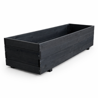 Jardinière élégante et classique en bois pour l'extérieur, avec trou de drainage, revêtement antirouille, base robuste pour plantes d'intérieur