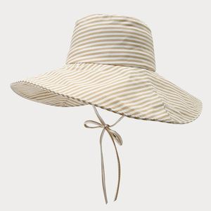 Sombrero de Pescador de Ala Ancha a Rayas, Estilo Veraniego, para Viajes al Aire Libre, Protección Solar para Mujer, Sombrero de Playa - Product Image 6