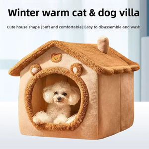 Haustierbett, Ganzjährig Nutzbar, Hundebett, Katzenbett, Katzenhaus, Hundehütte, Haustier-Villa, Warm - Product Image 4