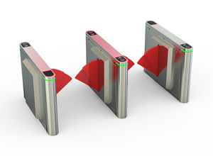 Tourniquet d'accès à deux moteurs avec barrière anti-retour, barrière à ailettes, portail à ailettes, tourniquets rouges, fabricant d'origine - Product Image 2