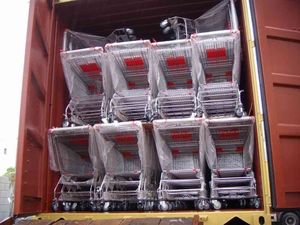 MOQ 100 PCS Zinc + Clear Coating 135L Asian Style Supermarket Shopping Trolly, <strong>Steel</strong> <strong>Push</strong> <strong>Cart</strong> - Product Image 3