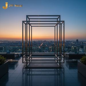 Escultura de Acero Inoxidable de Gran Tamaño, Diseño Art Deco, Resistente al Agua, para Jardín, Arte Abstracto, Montaje en Suelo - Product Image 2