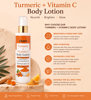 Lotion Corporelle Éclaircissante et Nourrissante Akaril au Collagène de Riz, Curcuma, Vitamine C et Acide Hyaluronique