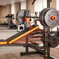 Équipement de fitness de haute qualité : Banc de musculation multifonctionnel avec barre d'haltères et rack de musculation