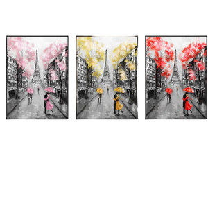 Manluo Lovers Red Umbrella Canvas Watercolor Modern Abstract Street Landscape Stampe da parete Decorazioni per la casa Senza cornice - Product Image 1