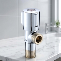 Robinet d'angle en laiton au design moderne, installation facile, raccord un entrée-un sortie pour applications de lavabo