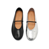 Ballerines décontractées confortables en cuir véritable souple avec nœud en satin Mary Jane pour femmes, antidérapantes
