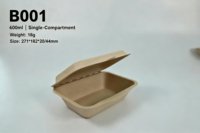 Boîte à lunch jetable en bagasse de canne à sucre de 600 ml