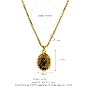 Collares de Moda 2026, Joyería de Acero Inoxidable 316L, Chapado en Oro PVD de 18k, Collar Religioso de la Virgen María para Mujer - Product Image 6