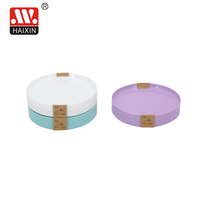 Ensemble de 4 assiettes rondes en plastique personnalisées de 7,4 pouces pour les fêtes à domicile, les enfants et les tout-petits