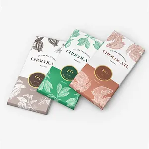 Caja Personalizada de Barra de Chocolate, Cartón de Grado Alimenticio, Caja de Deshierbe de Regalo con Logotipo, Material de Embalaje de Lujo, Papel Recubierto Personalizado