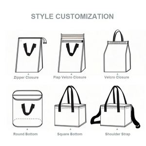 Golden Custom Reusable NonWoven Soft Shopping Grocery Picnic Insulated Tote Food Delivery Thermal Insulation Cooler Bag for Food - Product Image 4