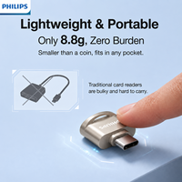 Lecteur de cartes externe Mini Type-C en alliage de zinc, adaptateur de clé USB OTG TF SD pour ordinateur portable, smartphone, tablette, garantie 1 an