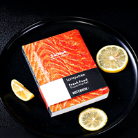 Carnet LANGUO Salmon 64K à reliure collée, thème alimentaire, esthétique mignonne, journal de poche, fournitures de papeterie pour l'école et le bureau