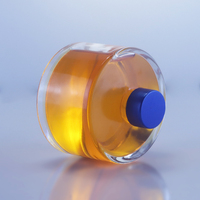 Bouteille en verre cylindrique courte de 50 ml, 100 ml, 200 ml avec finition givrée et gravure, bouteille à spiritueux transparente et bouchon à vis pour whisky/vodka
