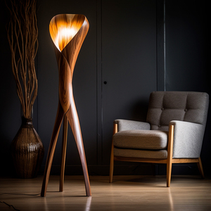 Lampe sur pied design moderne, base en plastique LED, lumière blanc chaud, lampe sur pied pour salon, grande taille, température de couleur 2700K - Product Image 4