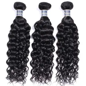 Wholesale Wet and Wavy Gray water Wave Double Drawn Indian Remy 100% Human Hair Bundles