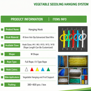 Crochet de suspension <span class=keywords><strong>en</strong></span> acier galvanisé haute résistance pour tomates, concombres, fruits et légumes <span class=keywords><strong>en</strong></span> serre - Product Image 2