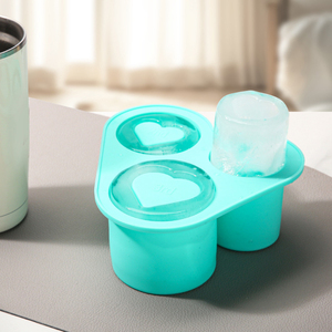 Maravilloso fabricante de cubitos de hielo reutilizables sin BPA, molde de hielo de silicona de 3 cavidades, bandejas de cubitos de hielo en forma de corazón para vasos Stanley - Product Image 3