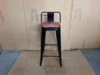 Tabouret de bar Tolix robuste, chaise de bar de cuisine avec dossier bas, chaise haute pour restaurant, café, table de bar