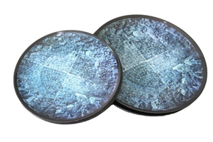 Plaques <span class=keywords><strong>de</strong></span> mélamine 100% personnalisées, 10 pouces, vente en gros, <span class=keywords><strong>plaque</strong></span> en plastique noir imprimé, mosaïque bleue, 10 pouces - Product Image 3