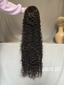 Natural <b>Black</b> 180% 13x4 Full Frontal <b>Wig</b> 12inch - 40inch human hair lace <b>wigs</b> - Product Image 6