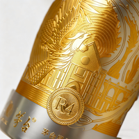 Etiqueta Adhesiva Metálica Dorada para Botellas de Vino y Cerveza, Personalizada, de Lujo, Resistente al Agua, con Logotipo en Relieve 3D