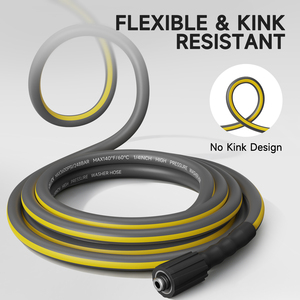 Tuyau flexible pour nettoyeur <span class=keywords><strong>haute</strong></span> <span class=keywords><strong>pression</strong></span> 1/4" M22 Females 3200PSI, tuyau de remplacement pour <span class=keywords><strong>Ryobi</strong></span> Troy Greenworks Craftsman Power Washing - Product Image 2