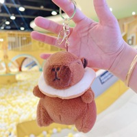 Vente en gros de petits porte-clés en peluche Capybara jouets cochon d'Inde poupée sac à dos pendentif doux porte-clés Capybara en peluche