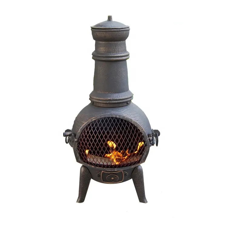 2021 hot sale Cast Iron Chimeneas Outdoor Wood burning Chiminea