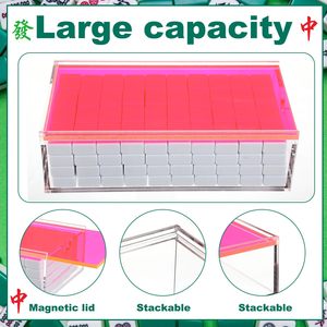 กล่องเก็บไพ่นกกระจอกโปร่งใสแบบกำหนดเองกล่องเก็บไพ่นกกระจอกอะคริลิกกล่องจัดกระเบื้องสำหรับบ้าน - Product Image 2