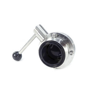 שסתום פרפר ידני מנירוסטה 304/316L של Wensen, מצופה PTFE ומרוסס ב-PTFE, עם חיבור מהיר מסוג פרול. - Product Image 3