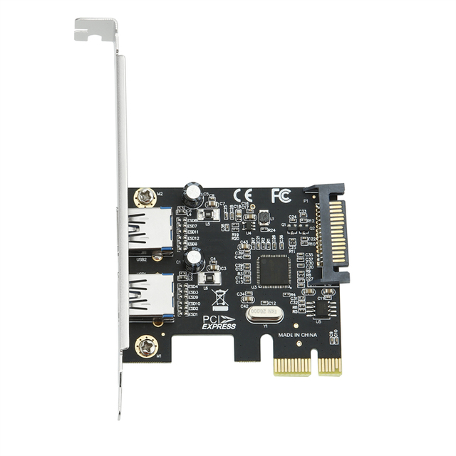 5Gbps PCIe to 2 Ports USB3.2 USB3.1 USB3.0 Gen 1 Expansion Card USB PCI-E Riser Adapter