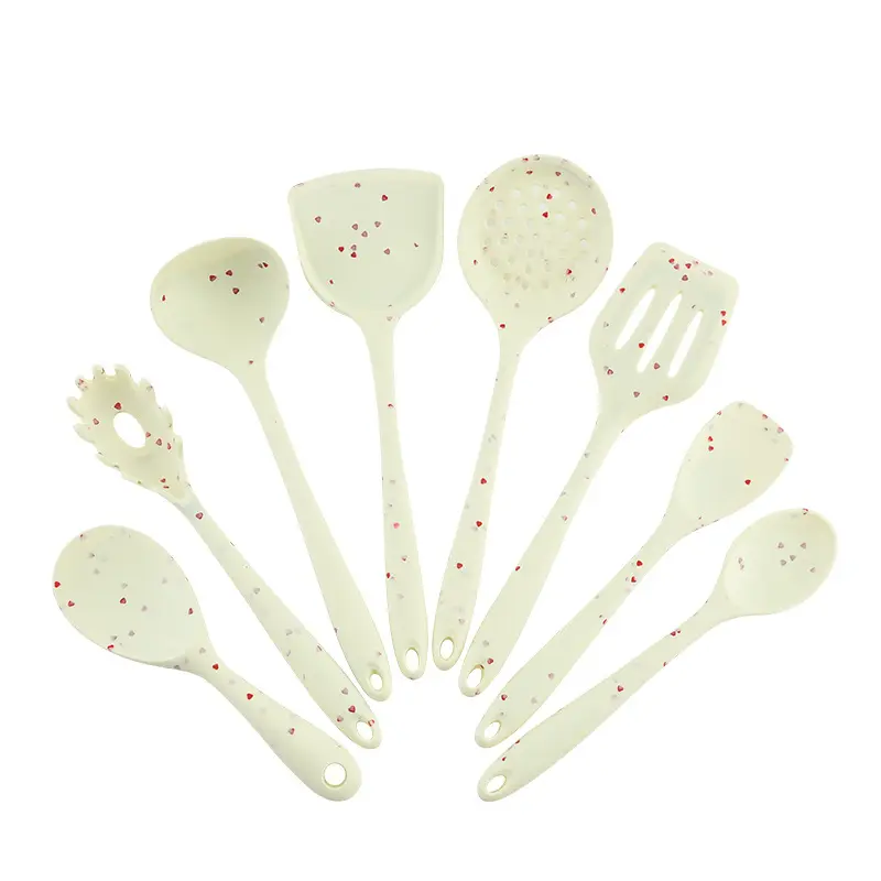 Ustensiles de cuisine en silicone Ensemble de spatules et cuillères de cuisine 8 pièces Spatules de cuisine ménagères