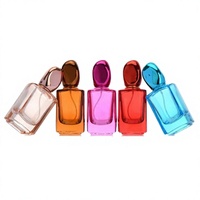 Flacon de parfum en verre coloré vide avec capuchon en forme de galet pour parfum, cosmétique, cadeau, multicolore, cinq couleurs, logo personnalisé, vente en gros