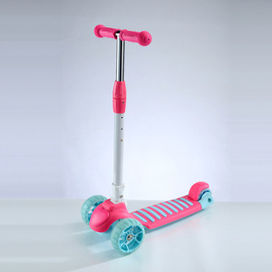 Patinete Infantil Plegable con Altura Ajustable, 3-6 Años, Ruedas Rosas y Azules, Patinete de Empuje para Niños - Product Image 1