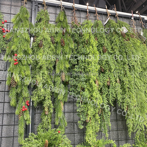 Baies Rouges De Noël <span class=keywords><strong>Plante</strong></span> Artificielle Escaliers Décorations 71 Pouces PE Teardrop Pommes De Pin Verdure <span class=keywords><strong>Porte</strong></span> En Plastique pour La Fête - Product Image 2