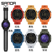 Montre connectée sportive multifonctionnelle numérique étanche SANDA 2145 avec podomètre, alarme, compteur de calories, résistante aux chocs pour hommes
