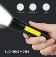 Lampe torche tactique mini LED COB rechargeable super puissante portable EDC promotionnelle, porte-clés, autodéfense