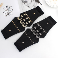 Ceinture en métal élastique pour femmes avec boucle en D et cuivre, longueur 60-80 cm - Ceinture de robe rétro tendance