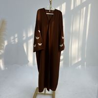 HANO derniers vêtements islamiques Nida Abaya noire avec motifs de Dubaï Abaya pour femmes robe musulmane Cardigan avec papillon Abaya modeste